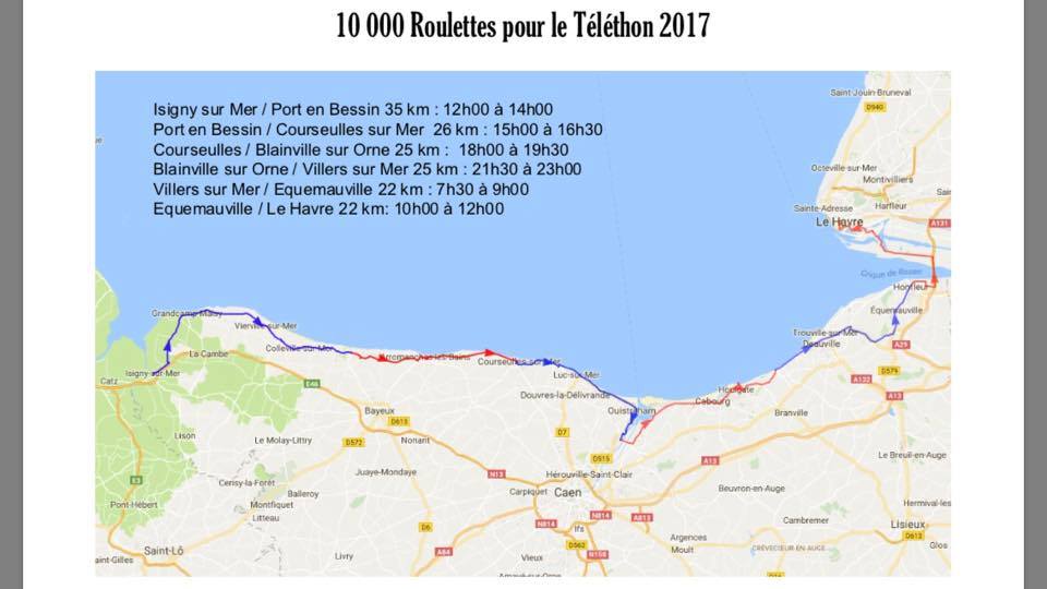 Parcours téléthon roller 2017