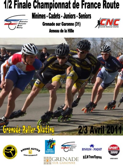 1ère demi finale du Championnat de France Route de roller course 2011 à Grenade (31)