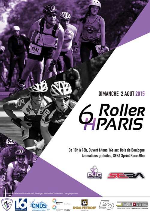 L&rsquo;affiche des 6 heures Roller de Paris 2015