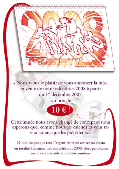 Calendrier des Miss&rsquo;Iles 2008
