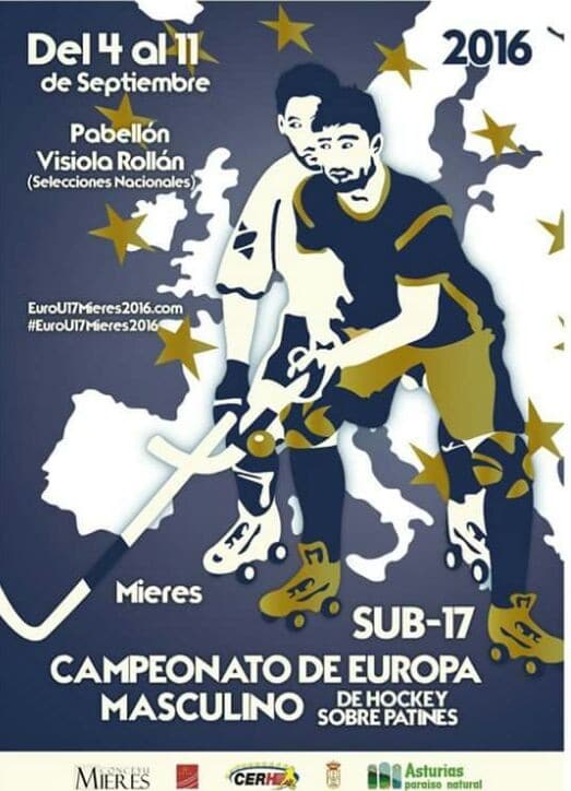 Championnat d&rsquo;Europe U17 de rink hockey 2016 à Mieres (Espagne)