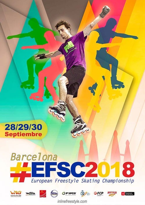 Championnat d&rsquo;Europe de roller freestyle 2018 à Barcelone (Espagne).
