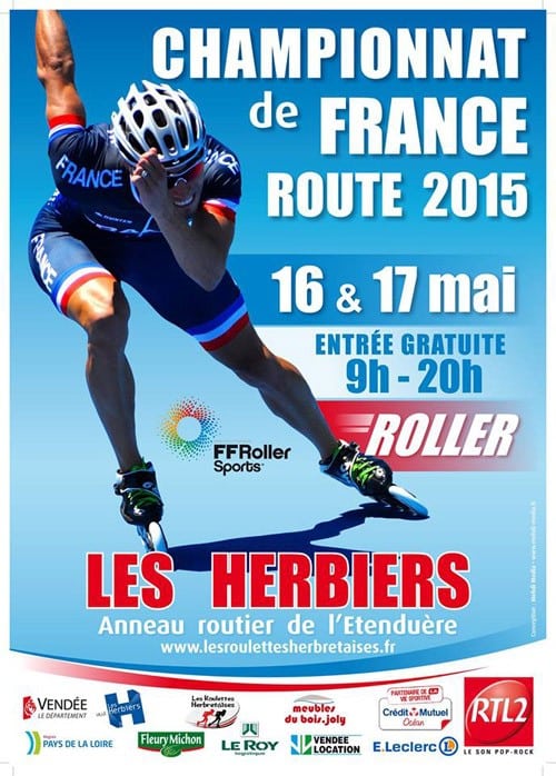 affiche championnat france route roller course 2015 herbiers