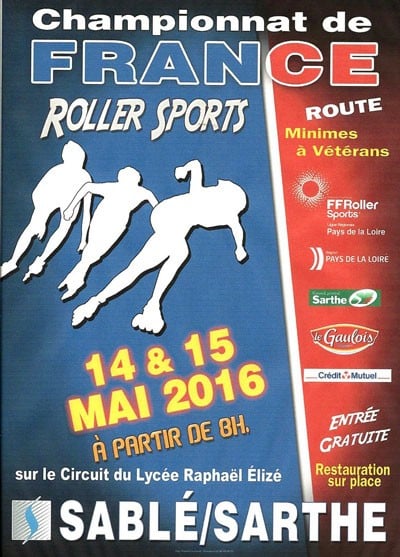 Championnat de France Route Roller Course 2016 à Sablé-sur-Sarthe (72)