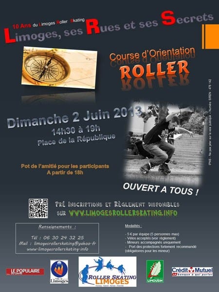 Course d&rsquo;orientation en roller à Limoges (87)