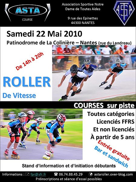 Course régionale de roller sur piste 2010 à Nantes (44)