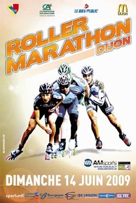 affiche marathon roller dijon 2009