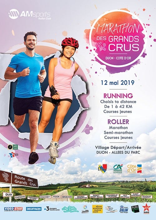 affiche marathon roller grands crus 2019