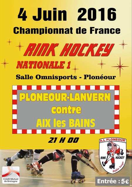 affiche match rink hockey ploneour aix les bains 2016