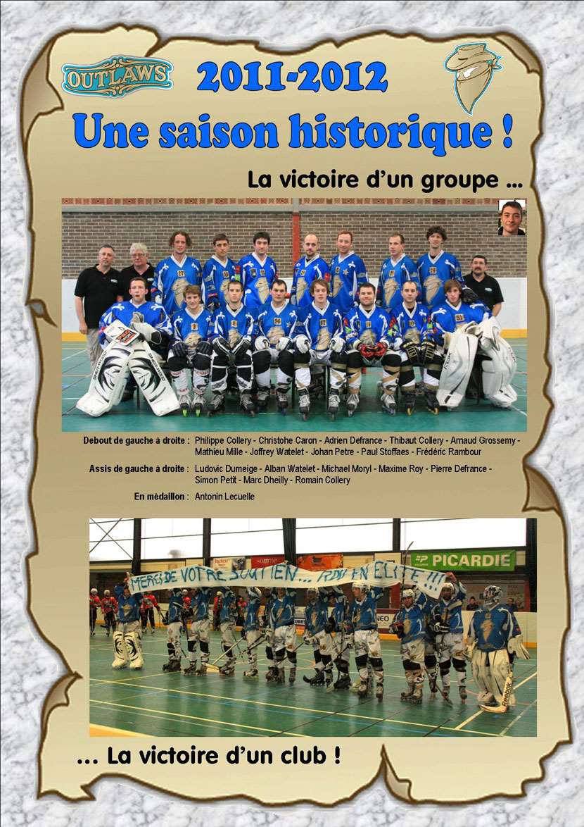 Affiche de la saison 2011 2012 des Outlaws de Moreuil