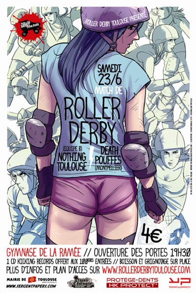 Rencontre de roller derby 2012 entre les Death Pouffes de Montpellier et les Nothing Toulouse B à Tournefeuille (31)