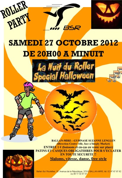 Roller Party de la nuit du roller spéciale halloween 2012 à Ballan-sur-Roulettes (37)