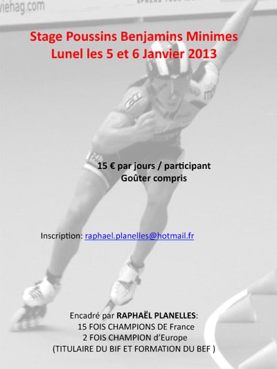 affiche stage roller course planelles janvier 2013