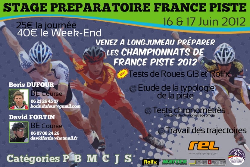 Stage de roller de vitesse 2012 sur la piste de Longjumeau (91)