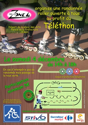Randonnée roller pour le Téléthon 2010 à Cergy (95)
