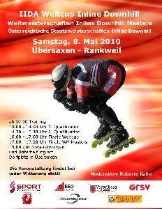 Affiche de la Coupe du monde de roller de descente 2010 à Übersaxen (Autriche)
