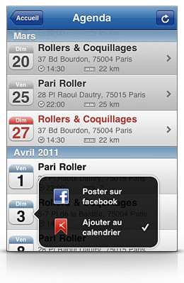 Une application Iphone des randos roller
