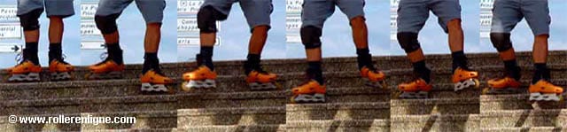 Descendre un escalier en roller en canard
