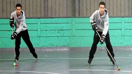 Apprendre à dribbler en roller-hockey
