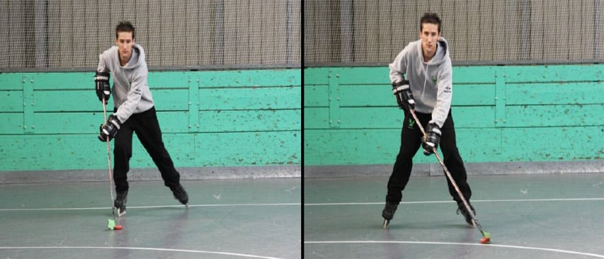 Apprendre à dribbler en roller-hockey