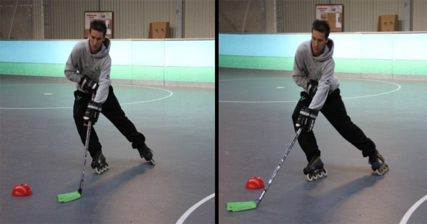 Apprendre le virage brusque en roller hockey