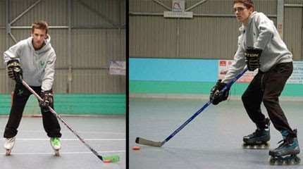 La position de base et la tenue de la crosse en roller-hockey