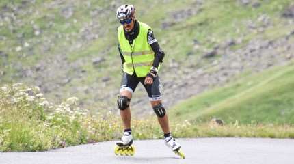 Joaquim Peixoto à l’assaut du col du Galibier en roller