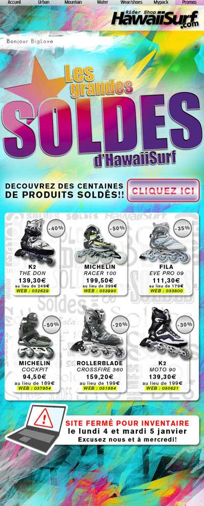 Soldes monstres chez Hawaii Surf !
