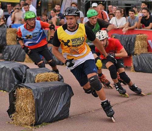 Florian Petitcollin en tête de la course Florian Petitcollin en tête de la course