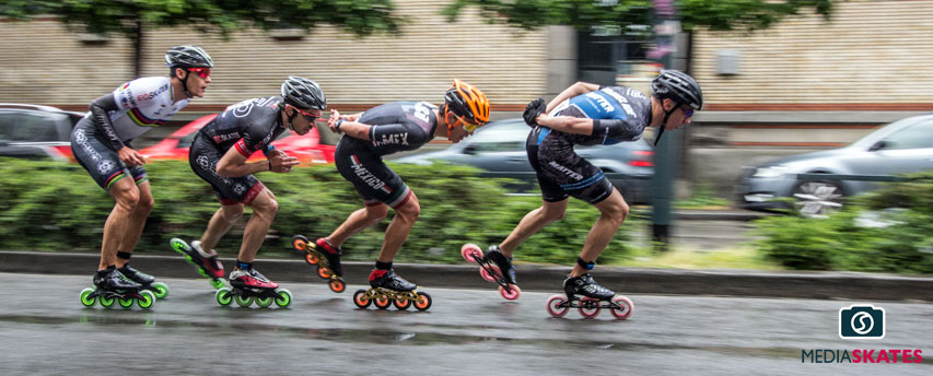 Peloton de tête hommes à Rennes sur Roulettes