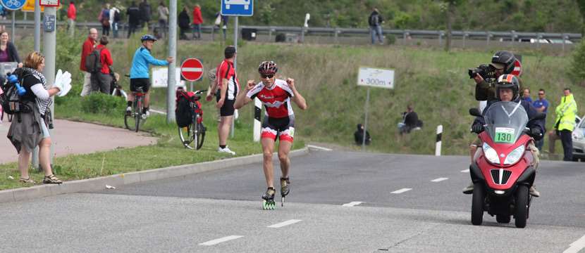 Sprint d'arrivée des hommes au marathon de Francfort 2012