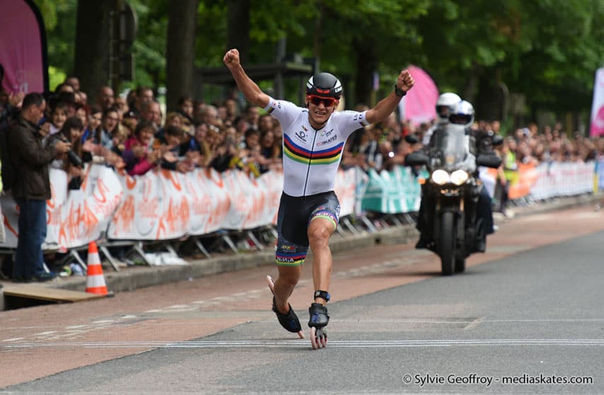 Ewen Fernandez remporte le marathon roller de Dijon 2016