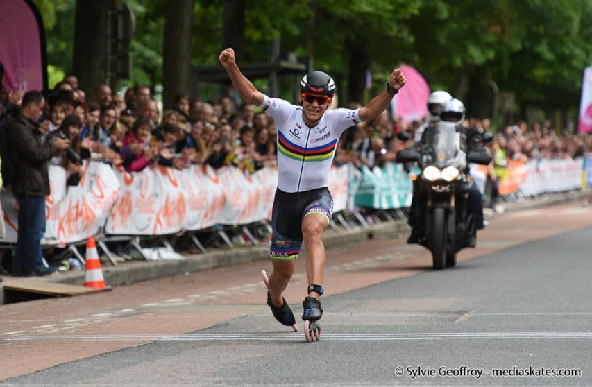 Ewen Fernandez remporte le marathon roller de Dijon 2016