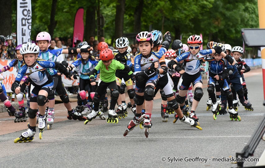 Une course enfant au marathon roller de Dijon 2016