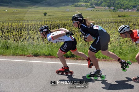 La tête de course féminine avec Marie Dupuy, Katharina Rumpus et Clémence Halbout