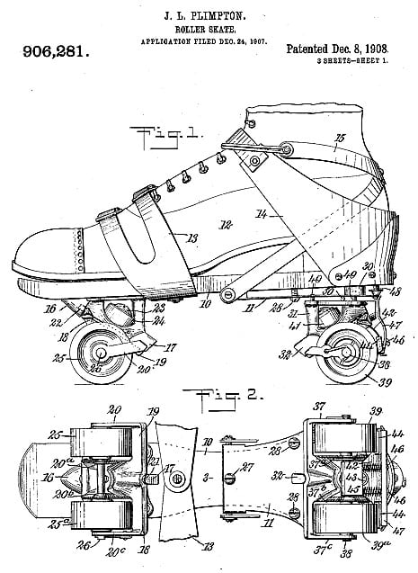 Un brevet de Plimpton déposé en 1908