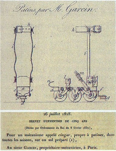 Le patin à éclisses de Garcin en 1828