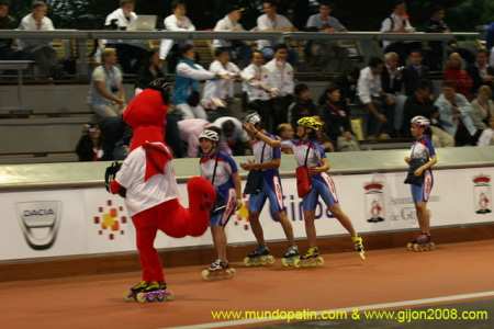 Cérémonie d&rsquo;ouverture du mondial roller course 2008 à Gijon (Espagne)