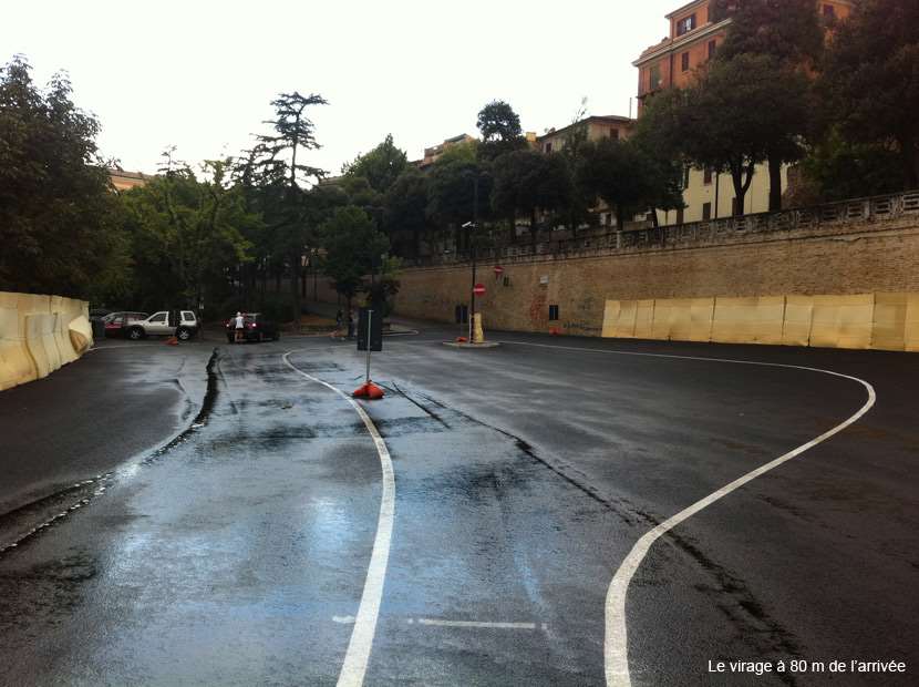 Le dernier virage du circuit routier à Pollenza