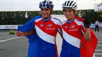 Ewen Fernandez et Brian Lépine au championnat d'Europe vitesse oostende 2009