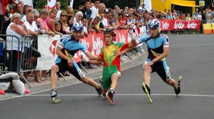 championnat europe vitesse route oostende 2009 lancer pied qualifications finale cadet small