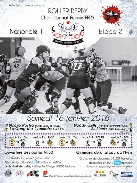 2ème étape du Championnat de France N1 Dames de Roller Derby 2016 à Toulouse (31)