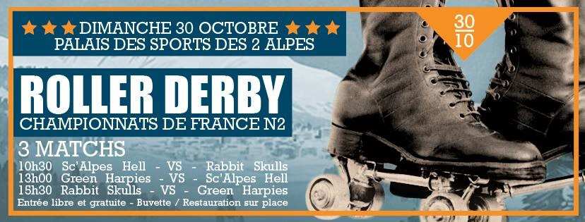 Résultats de la 1ère journée du championnat de France N2 roller derby 2016-2017 de la zone Alpes/Vallée-du-Rhône