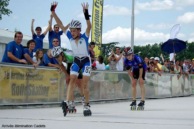 Arrivée de la course à éliminations des cadets
