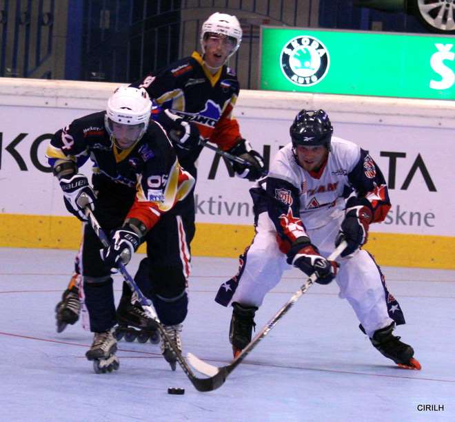 Match de roller hockey France vs USA à Beroun (République Tchèque)