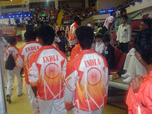 La délégation indienne aux championnats du monde de vitesse à Yeosu