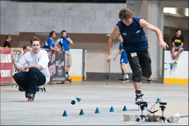 Slalom vitesse avec Luc Bourdin comme juge