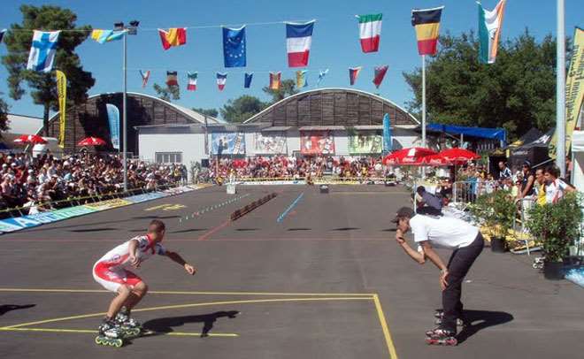 Yohan Fort au départ du slalom vitesse à Saint-Médard-en-Jalles
