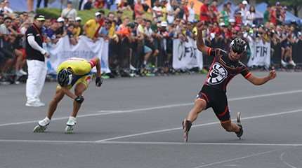 championnat monde roller course 2016 route action 100m seniors hommes small