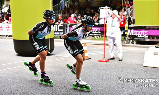 Katharina Rumpus et Chloé Geoffroy au marathon roller de dijon 2018